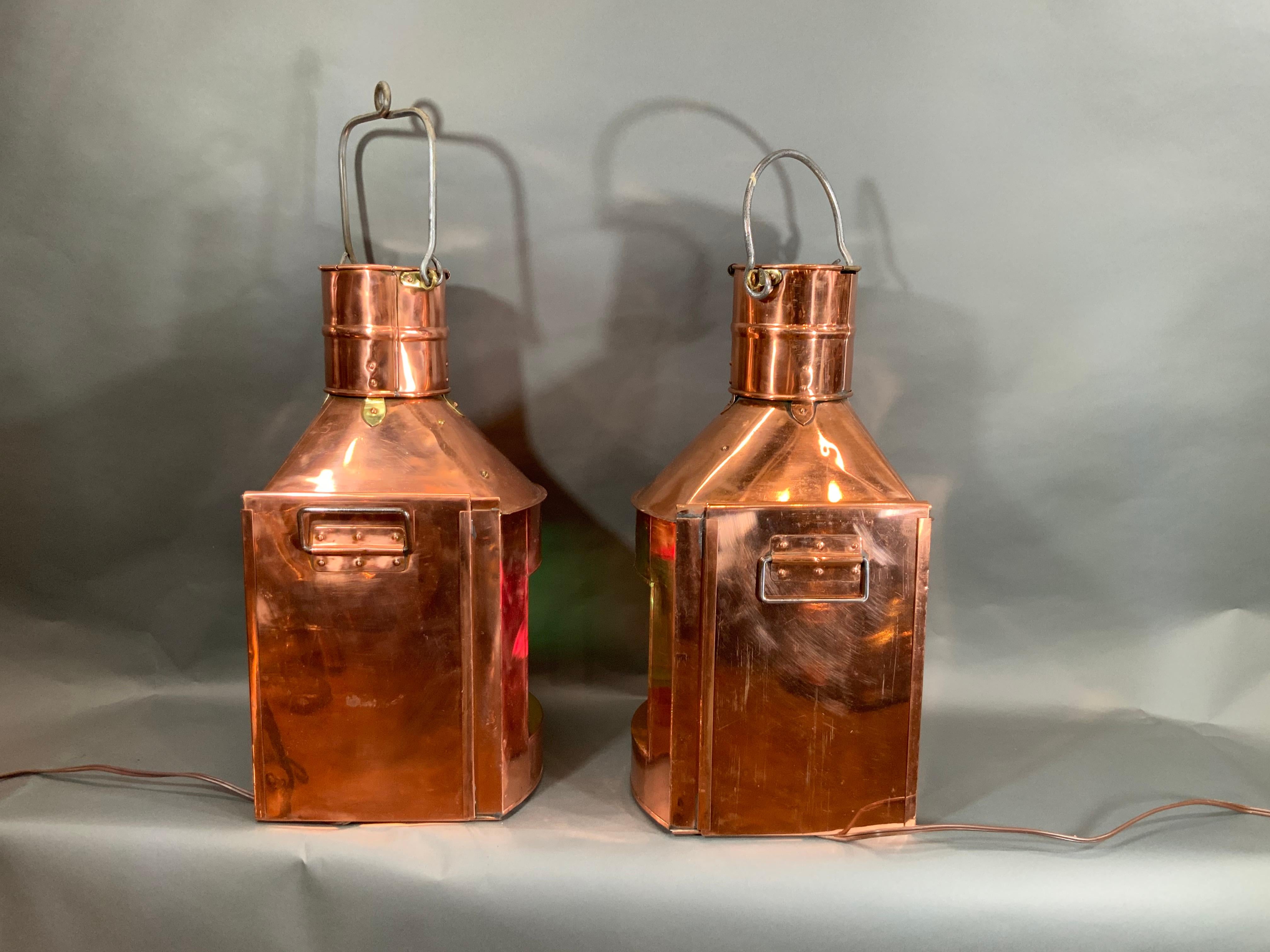 Pair of Solid Copper Port and Starboard Lights by 