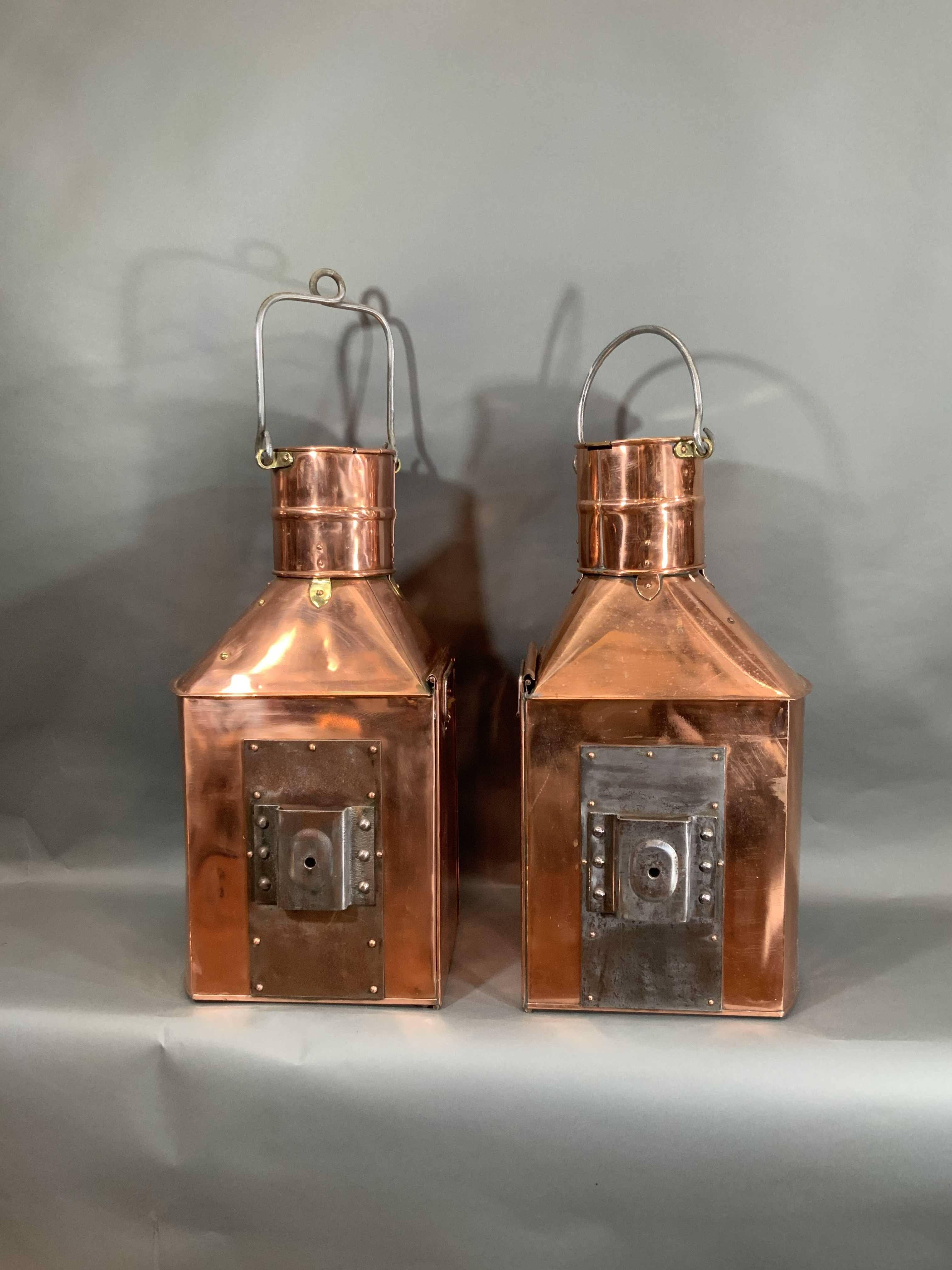 Pair of Solid Copper Port and Starboard Lights by 