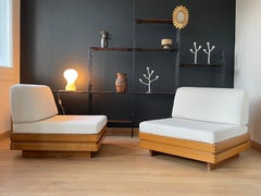 Pair of Solid Elm Armchairs from Maison Regain, 1960s