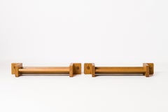 Pair of Solid French Oak Shelves by Guillerme & Chambron - France 1960's