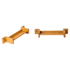 Pair of Solid French Oak Shelves by Guillerme & Chambron - France 1960's