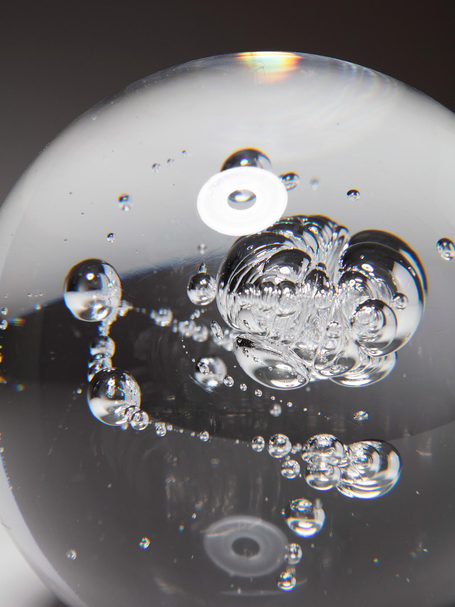 Pair of Solid Glass Spheres with Air Inclusions, Italy, 1970s 1