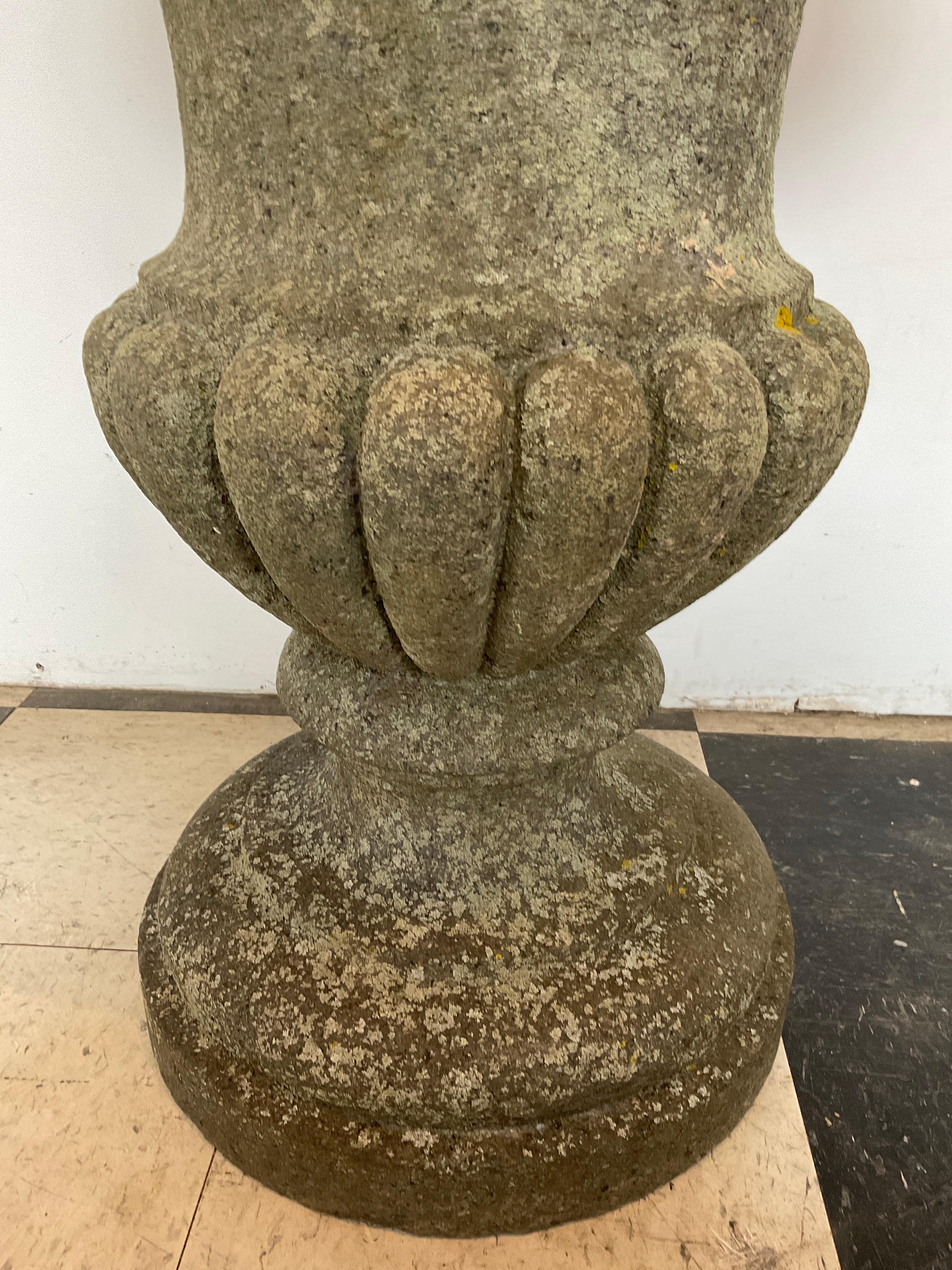 Pair of Solid Granite Large Urns For Sale 6