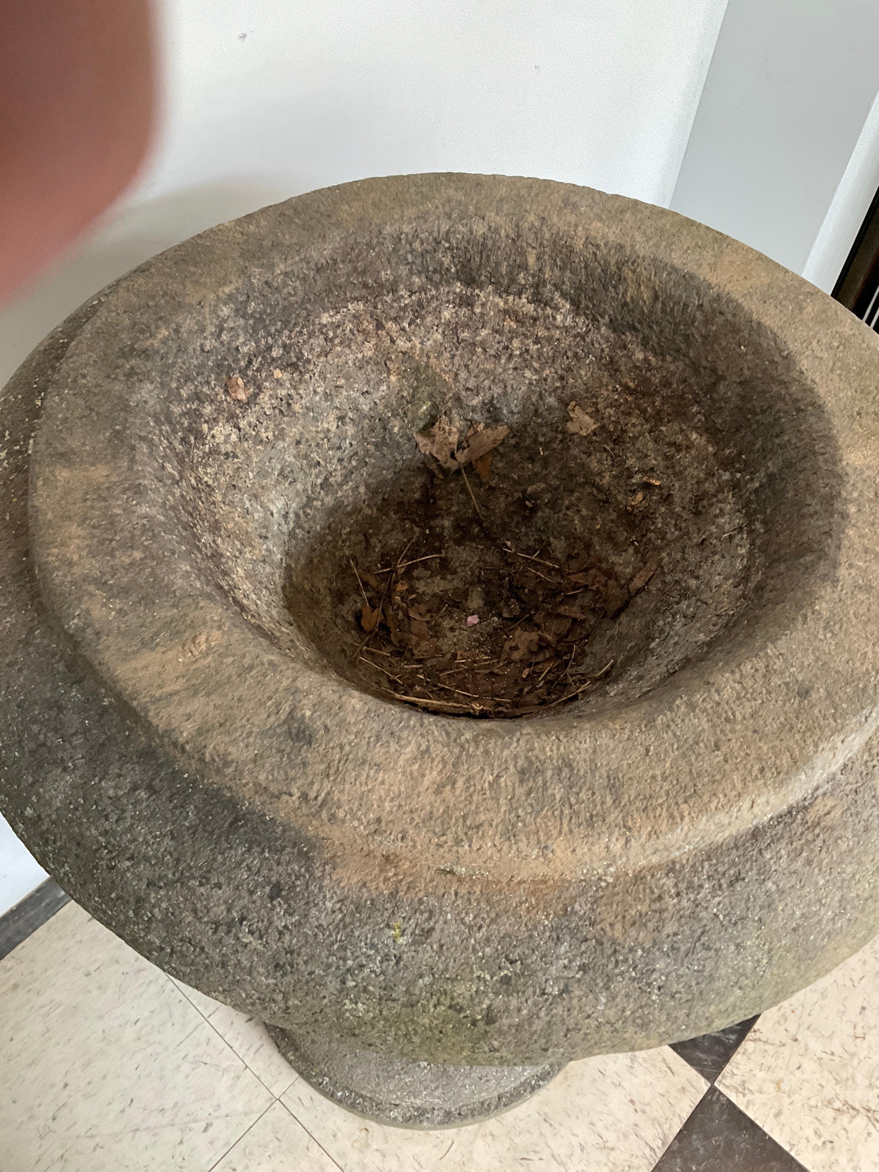 Pair of Solid Granite Large Urns For Sale 2