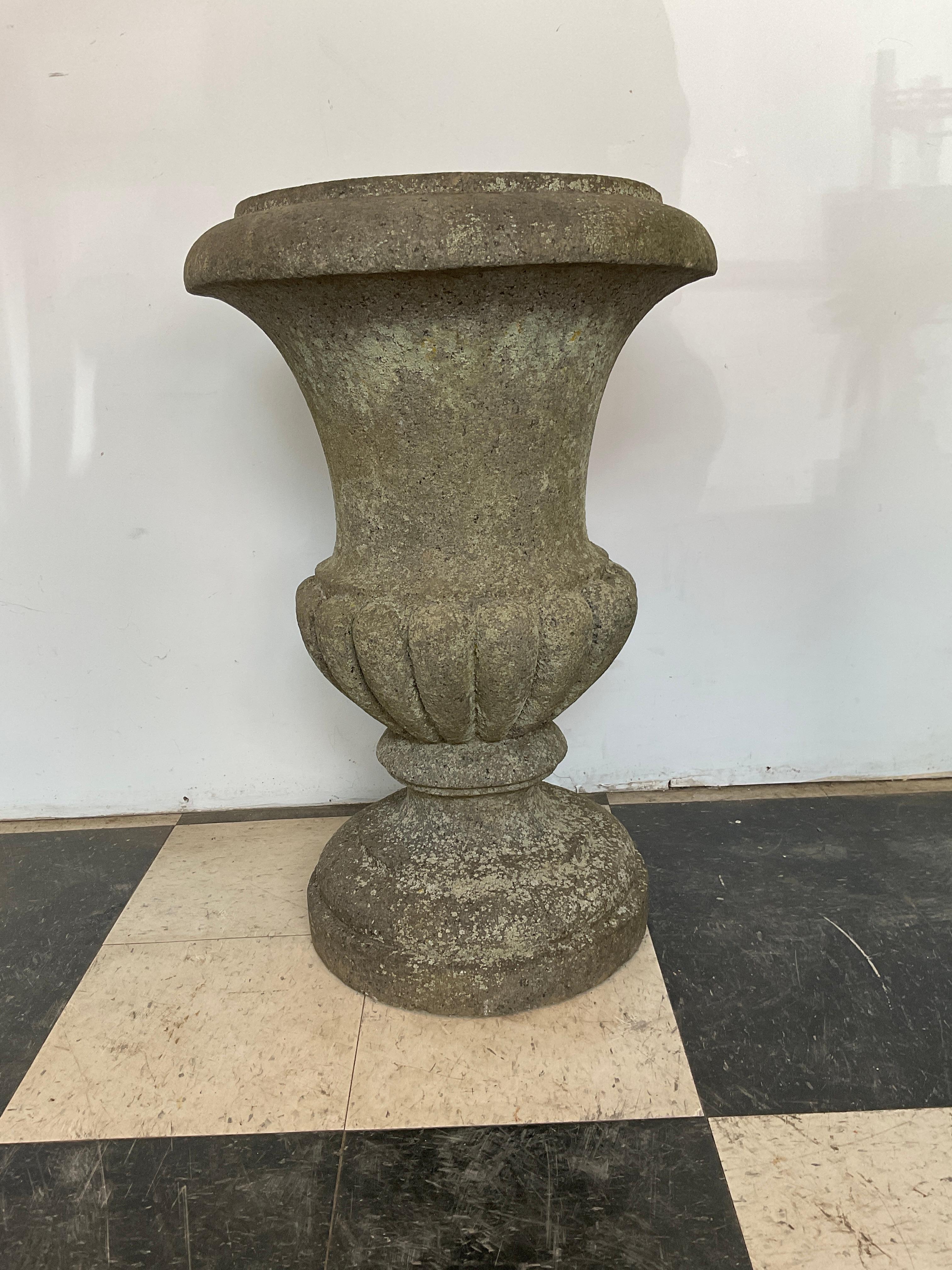 Pair of Solid Granite Large Urns For Sale 3