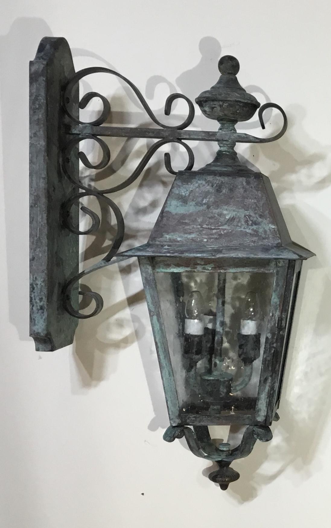 Pair of Solid Handcrafted Brass Wall Lanterns 13