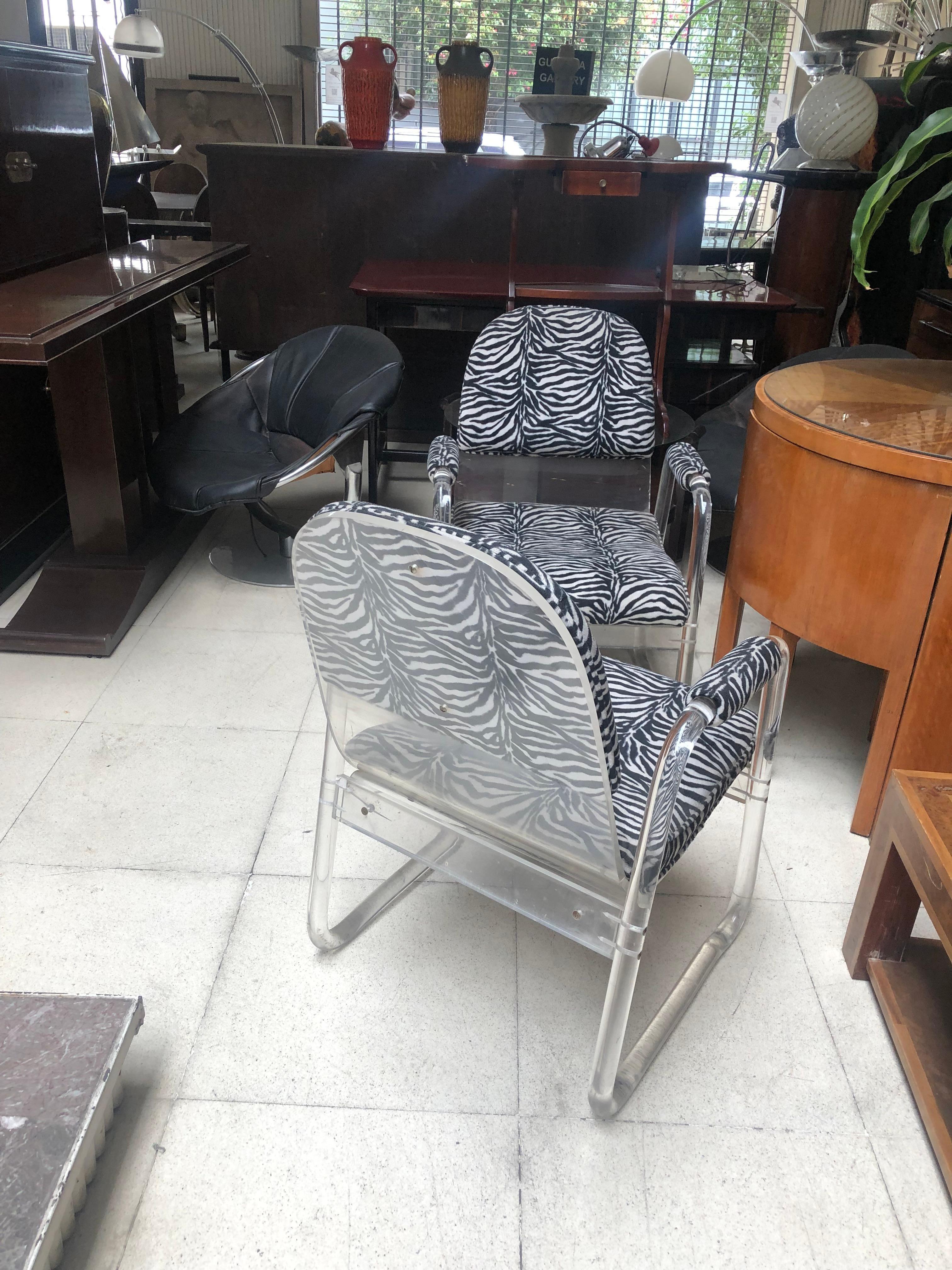 Pair of Solid Lucite Vanity Chair, 1940s For Sale 8