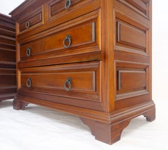 Pair of Solid Mahogany Raised Panel Heavy Built 4 Drawer Bachelor Chests Dresser