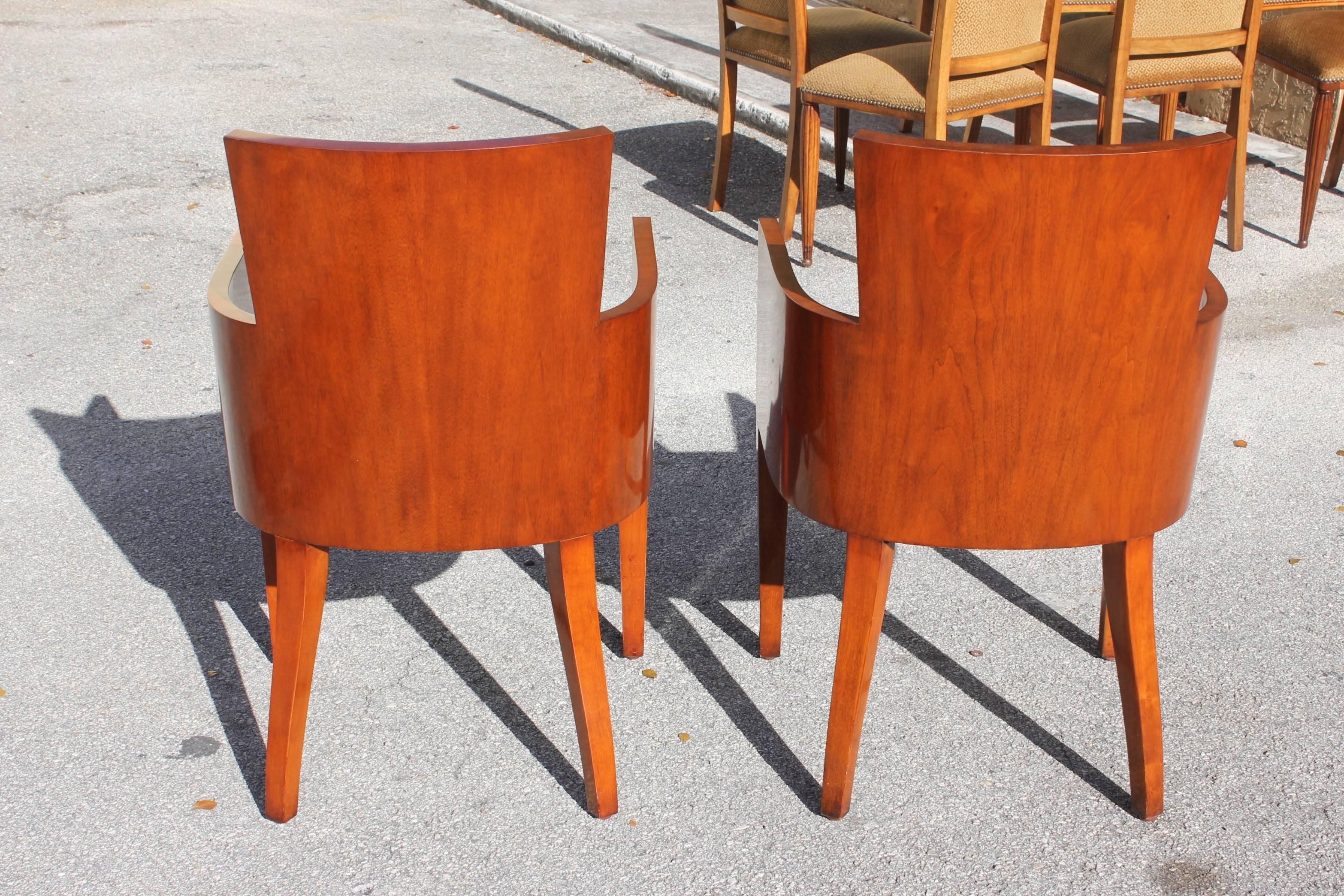 Pair of Solid Mahogany Ralph Lauren Modern Hollywood Armchairs 3