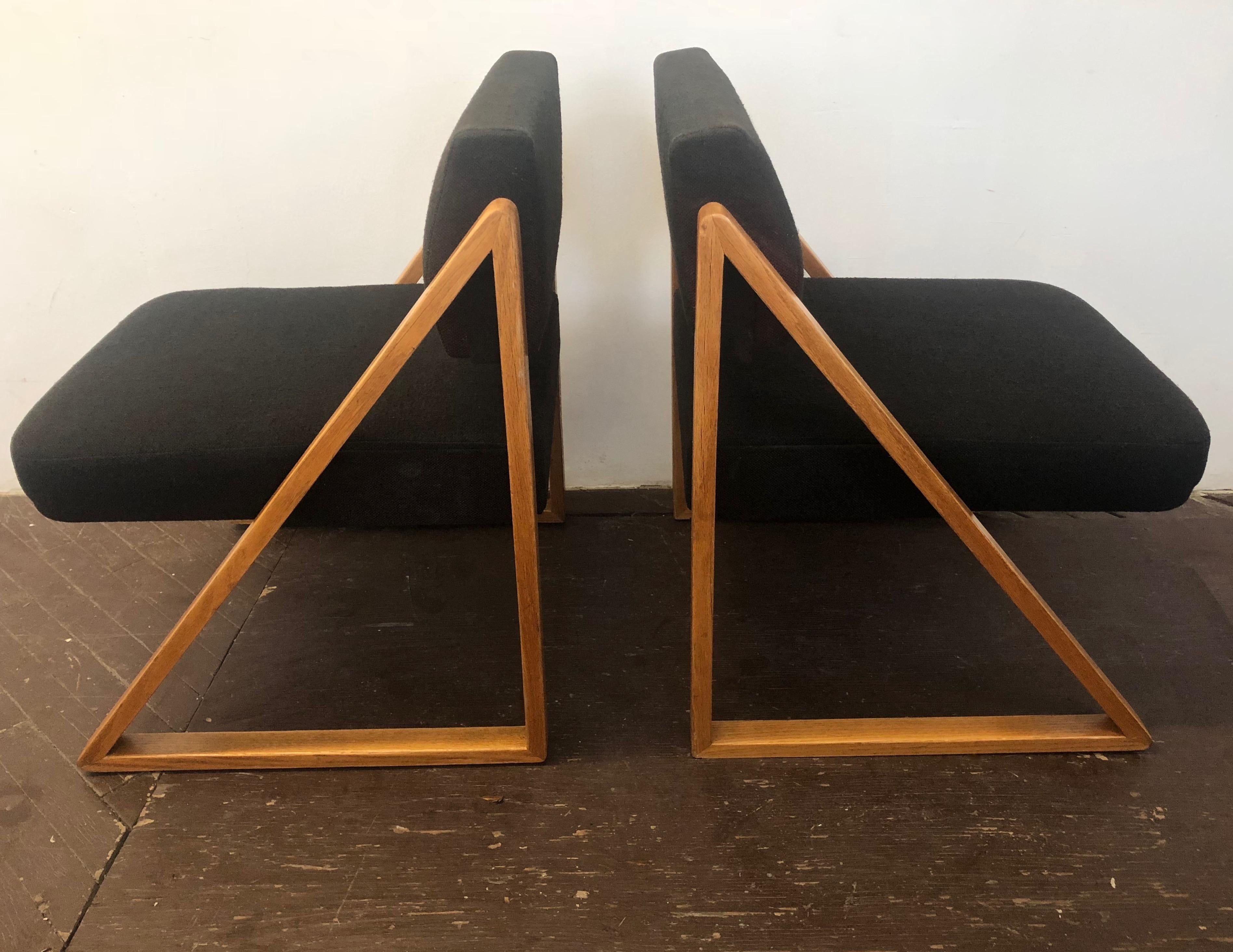 Pair of Solid Oak Lounge Chairs, France, circa 1965 For Sale 6