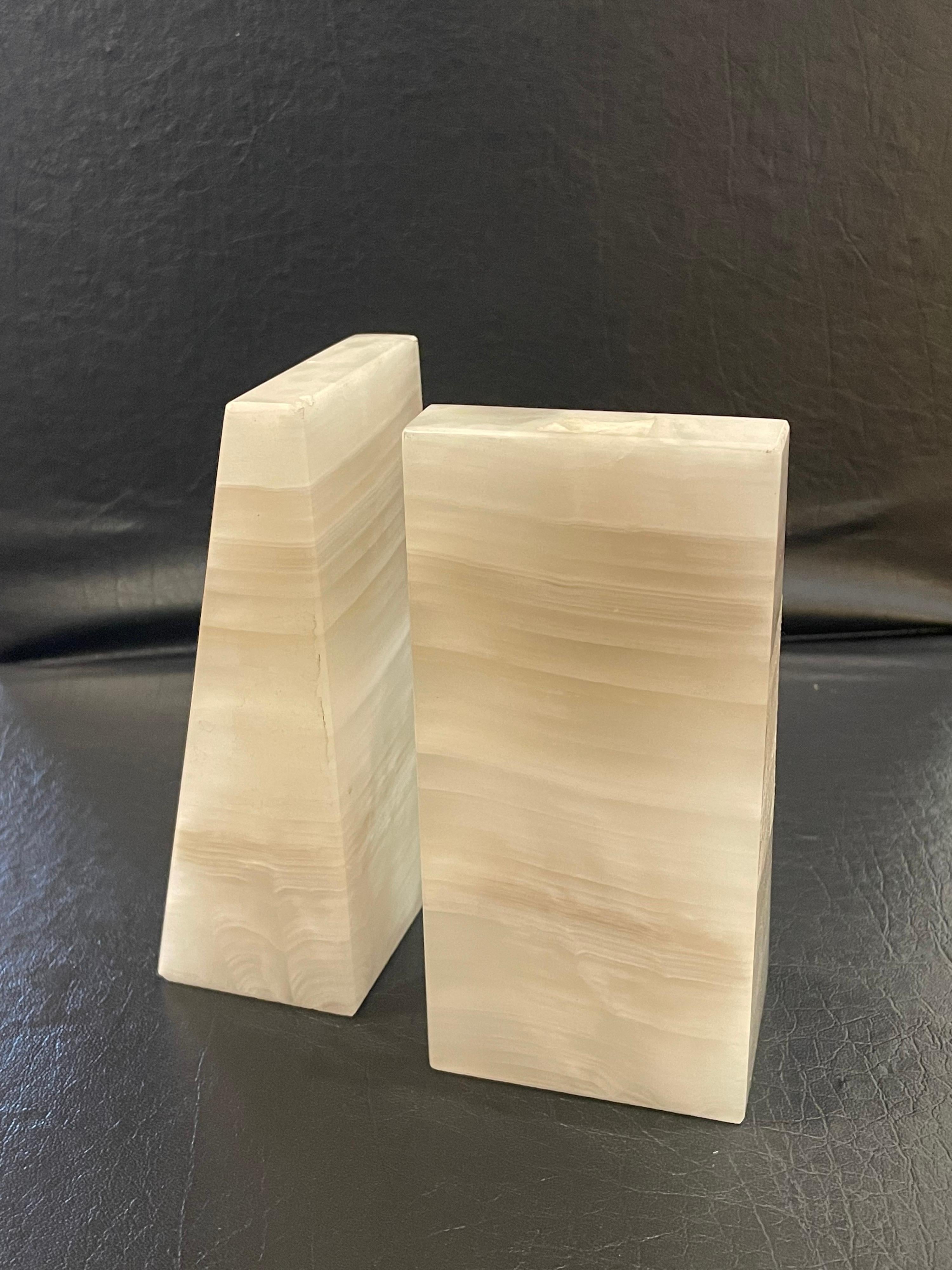 African Pair of Solid Onyx Bookends For Sale