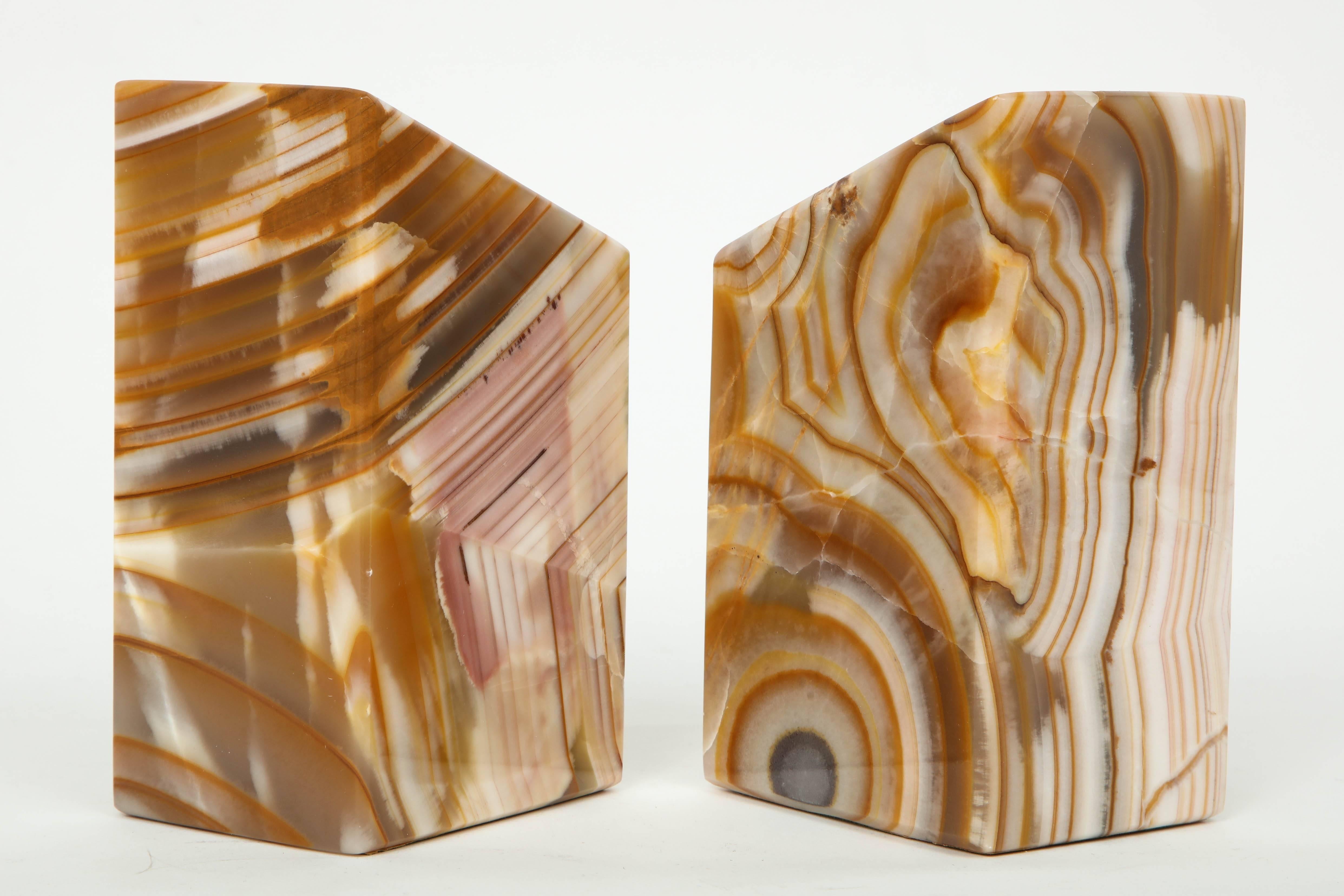 American Pair of Solid Onyx Bookends