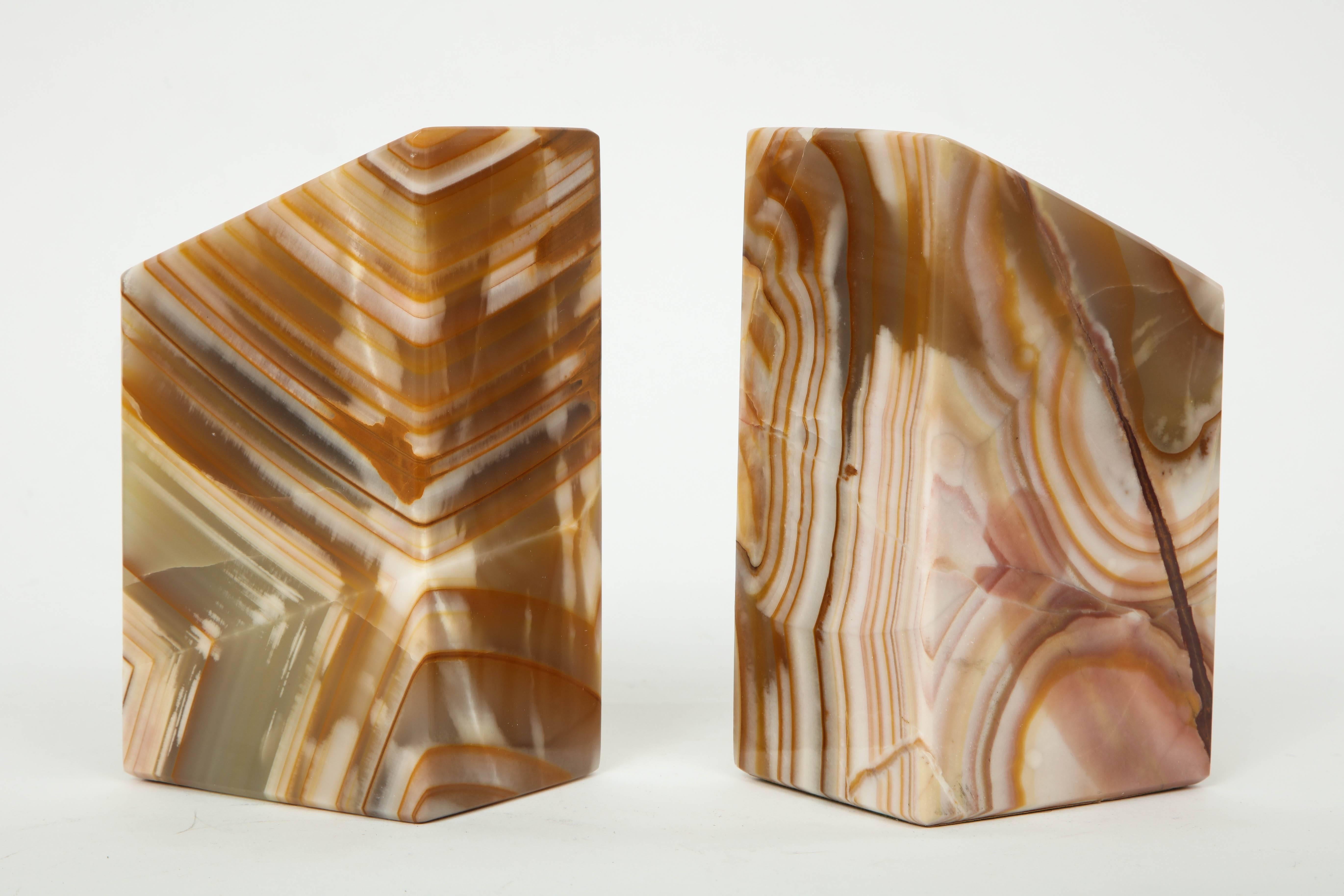 Pair of Solid Onyx Bookends In Excellent Condition In New York, NY
