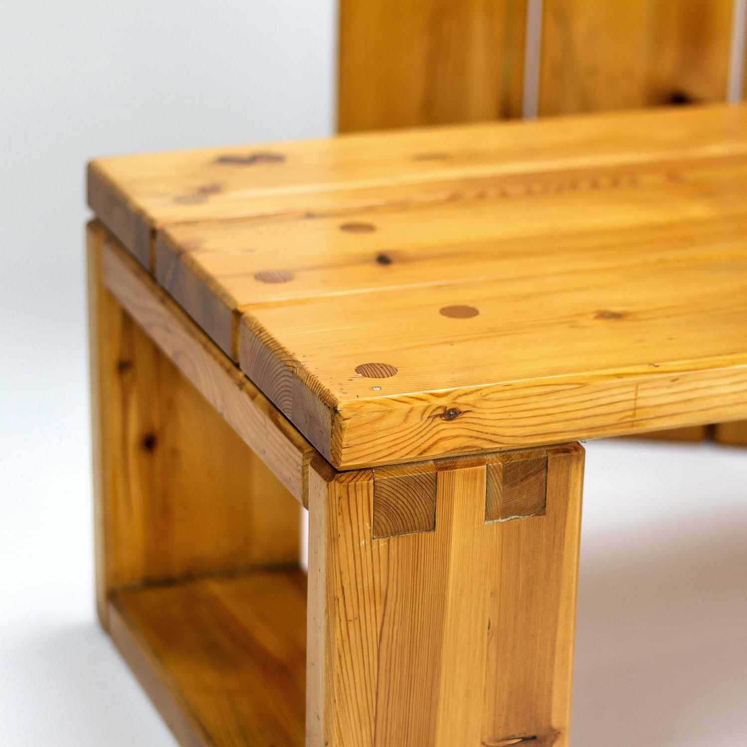 Pair of Solid Pine Benches, Sweden, 1960s 5