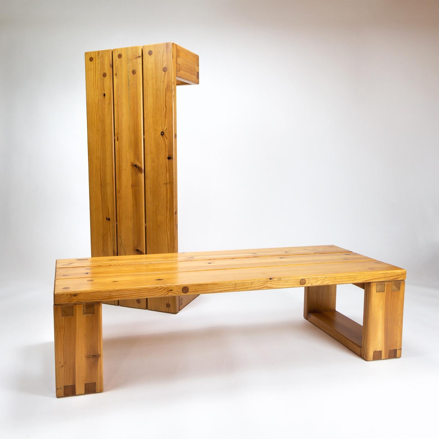 Swedish Pair of Solid Pine Benches, Sweden, 1960s