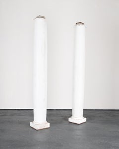 Pair Of Solid Pine Portuguese Pharmacy Columns