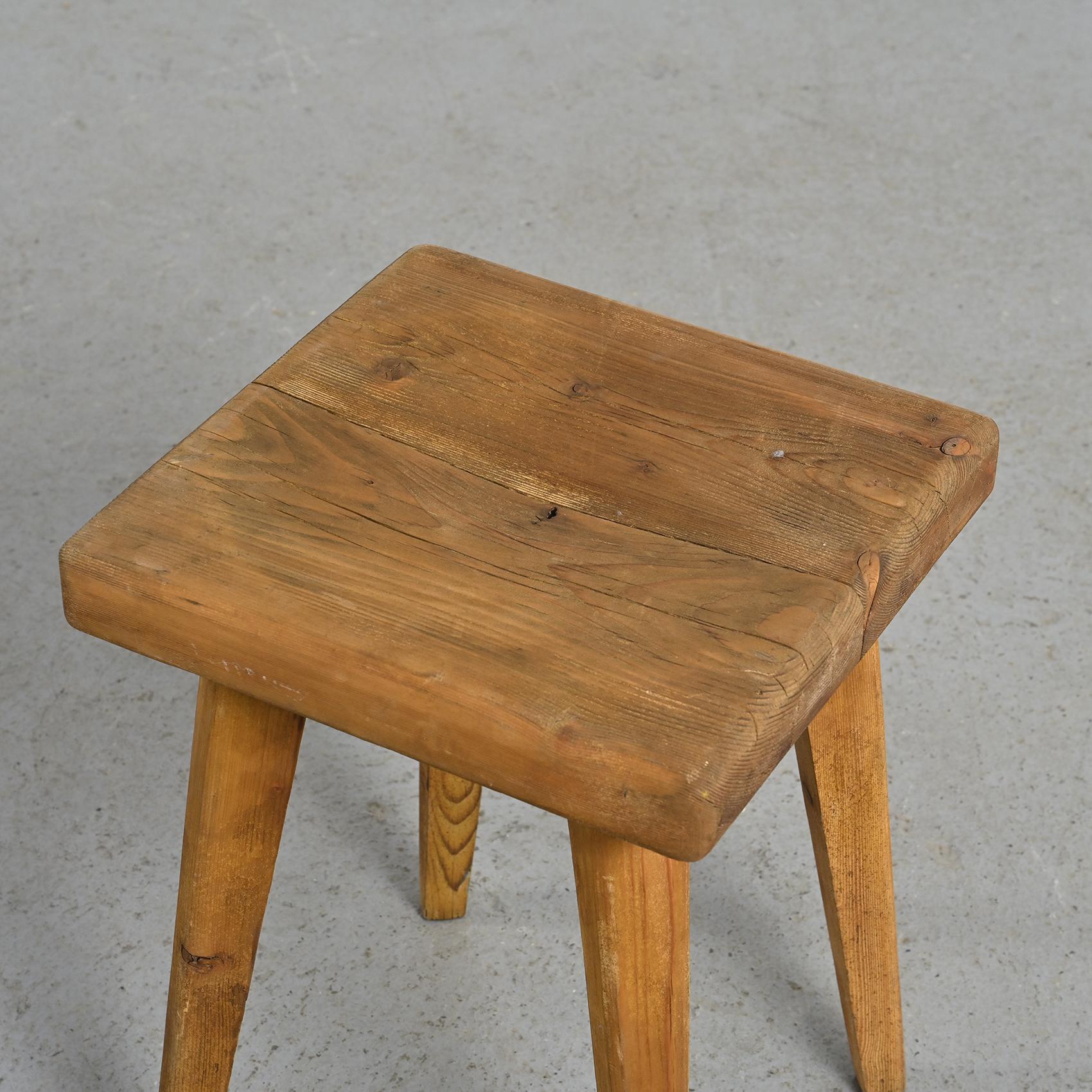 Paire de tabourets en pin massif de Christian Durupt, Meribel 1960 en vente 3