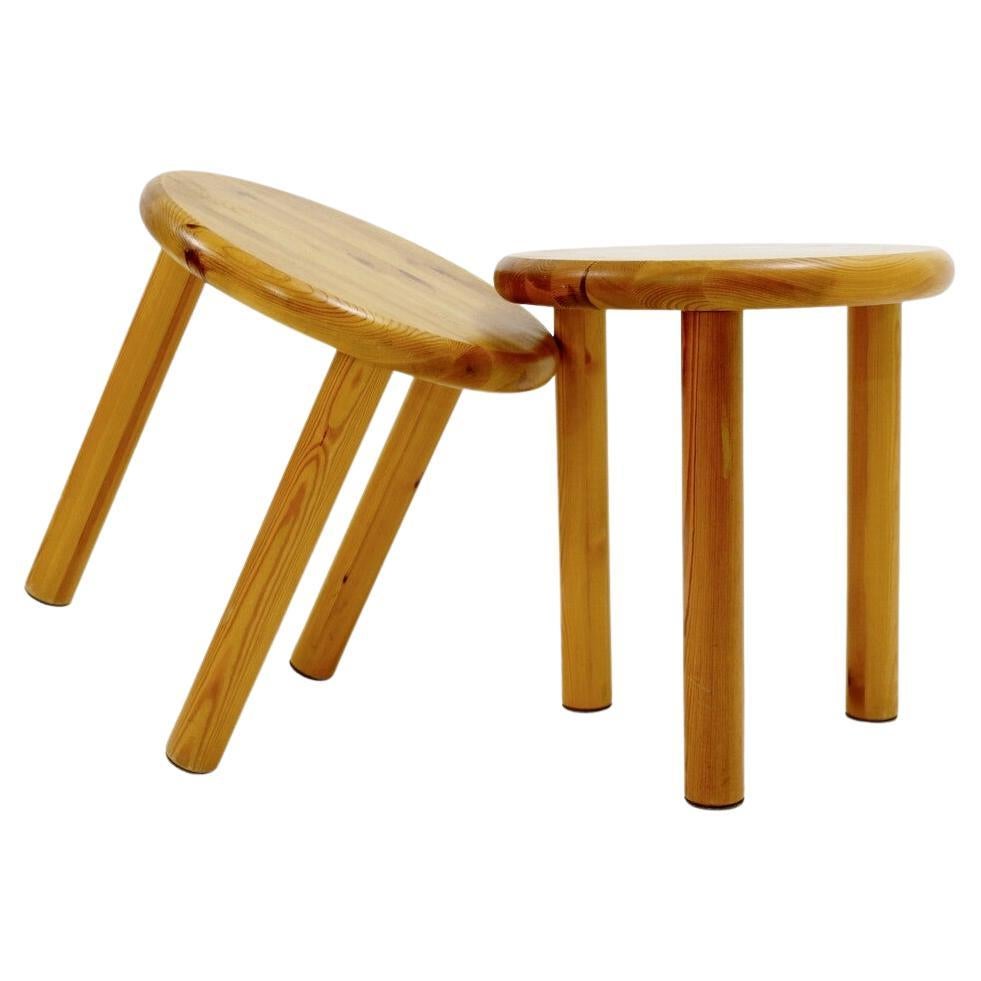 Pair of Solid Pine Stools