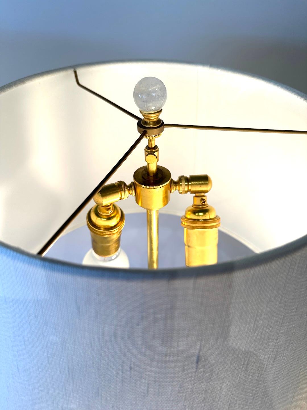 Metal Solid, Rock Crystal Lamp For Sale