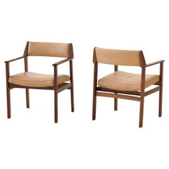 Pair of Solid Rosewood Chairs with Armrests by Brazilian Company Casulo, 1960s