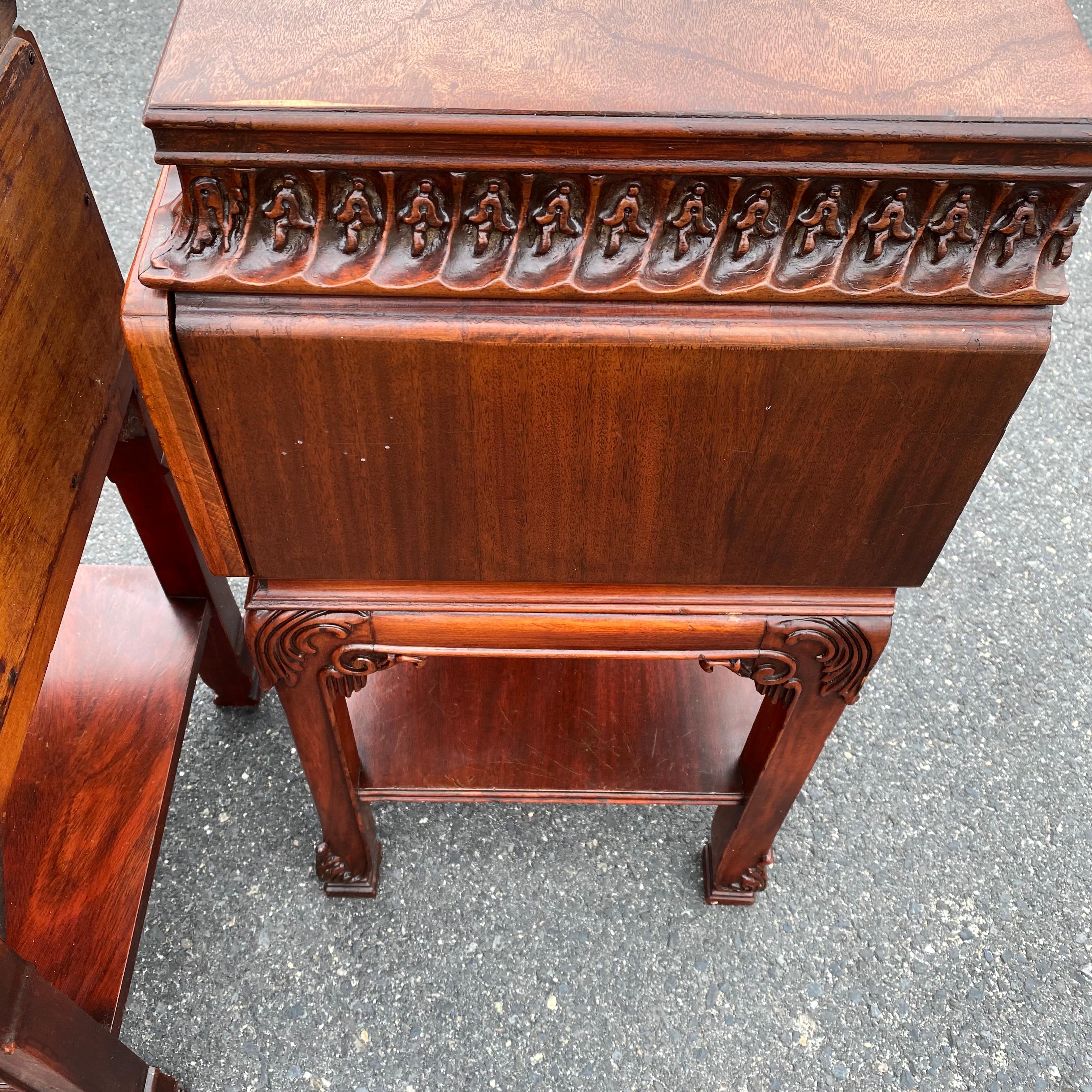 Pair Of Chinese Chippendale Nightstands Tables Or Cabinets 9