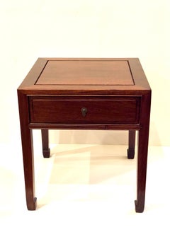 Pair of Solid Rosewood Chinese End Tables / Nightstands