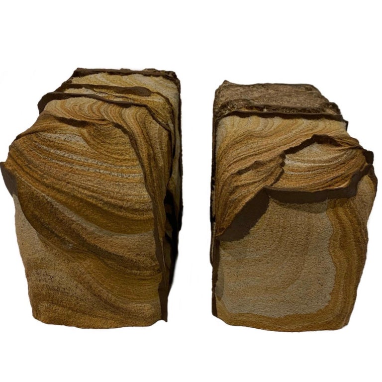 Pair of Solid Sandstone Bookends For Sale at 1stDibs