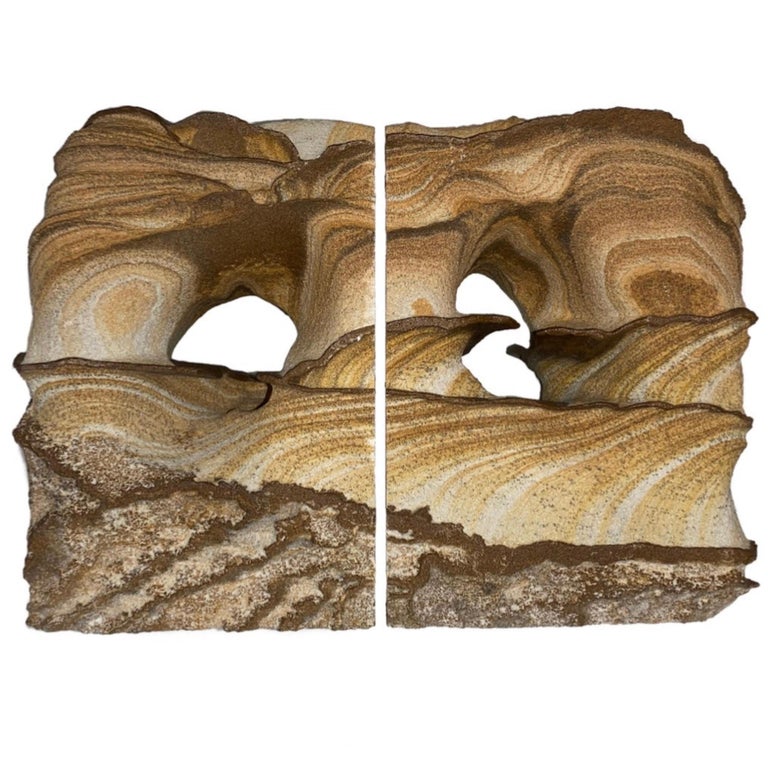 Pair of Solid Sandstone Bookends For Sale at 1stDibs