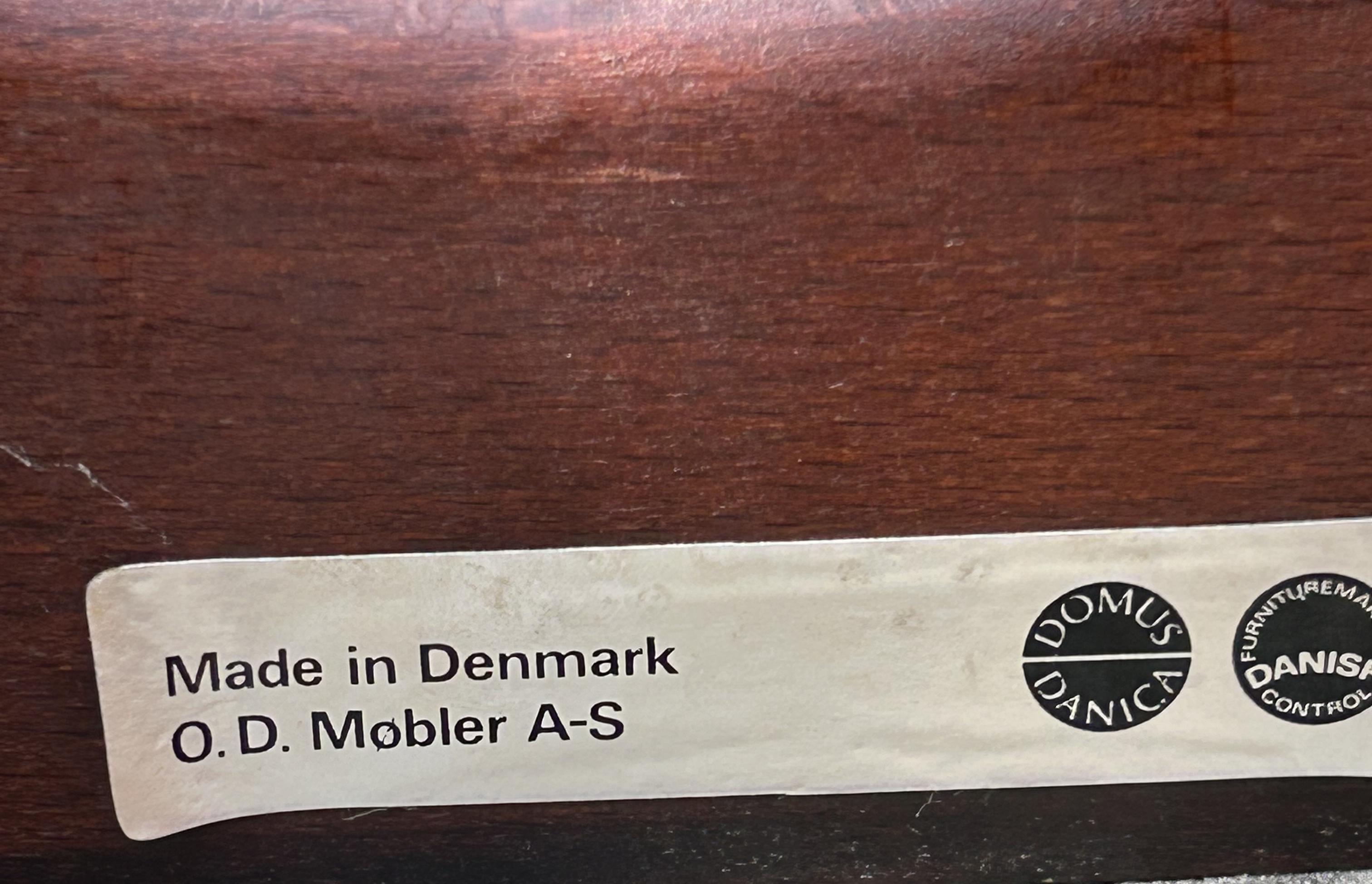 20th Century Pair of Solid Santos Rosewood Bar Stools by Erik Buck for O D Mobler For Sale