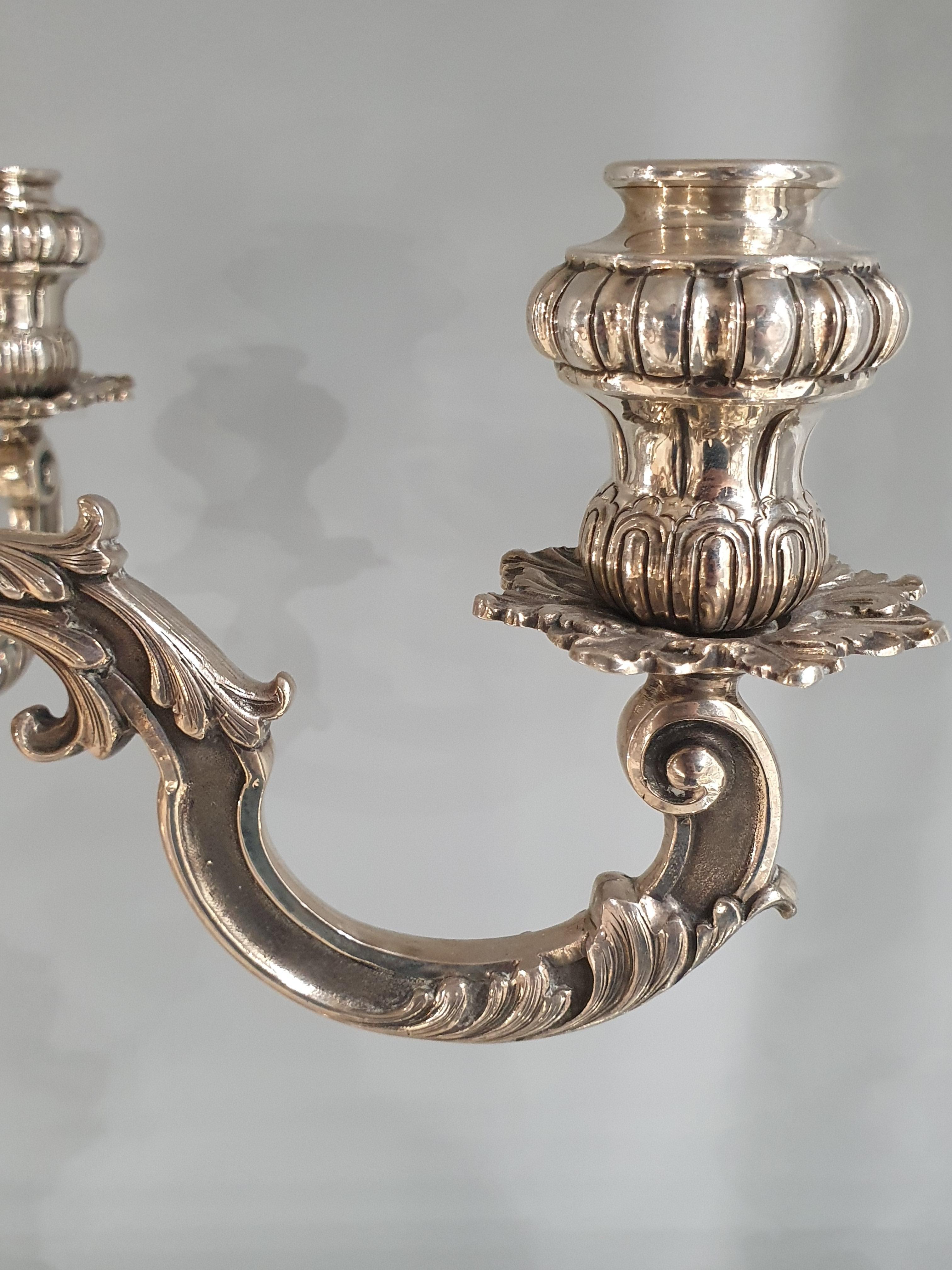 20th Century Pair Of Solid Silver Candelabra