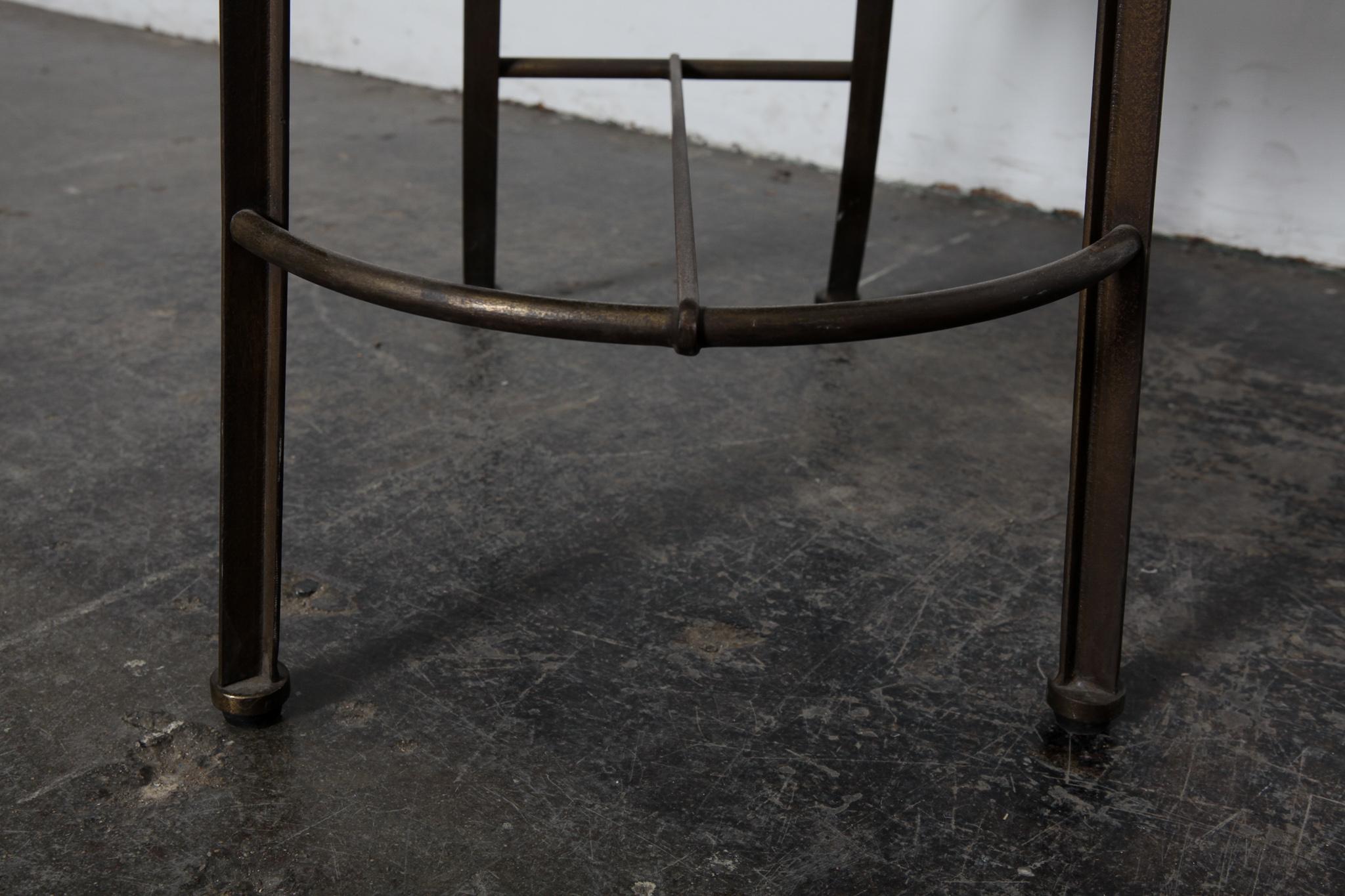 Mid-20th Century Pair of Solid Solid Bronze and Freijo Wood Side Chairs Pedro Useche, Brazil