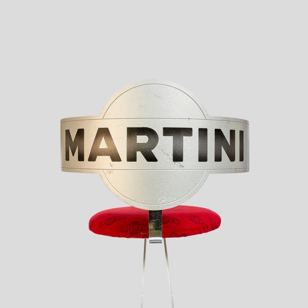 Acciaio Coppia di  Sgabelli da bar Martini vintage in solido metallo Steele dall'Italia in vendita