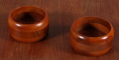 Pair of Solid Teak Bowls
