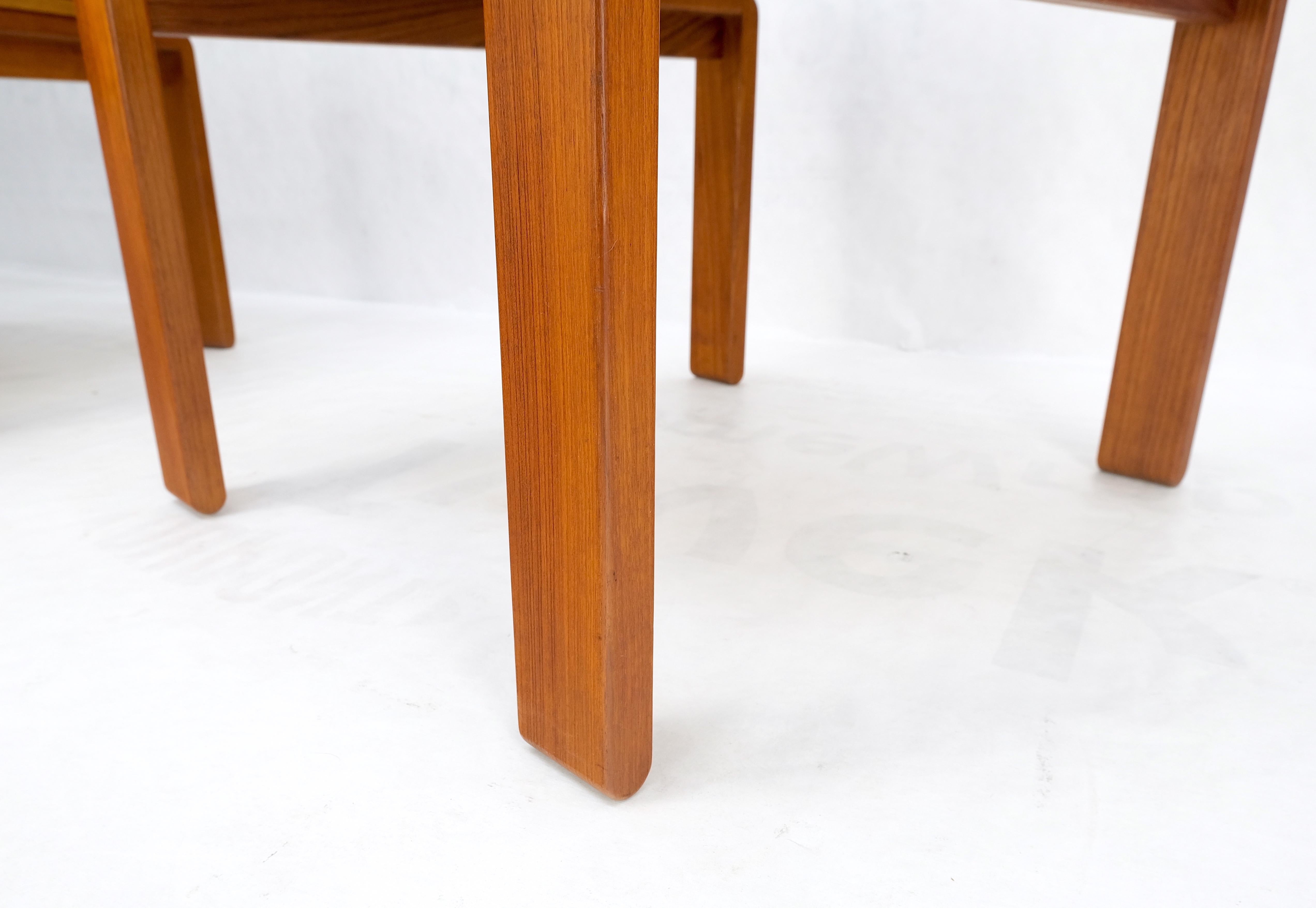 Pair of Solid Teak Danish Mid-Century Modern Square Side End Coffee Tables Mint For Sale 6