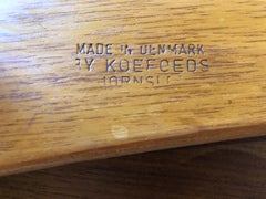 Pair of Solid Teak Danish Modern Niels Koefoed Desk/ Dining Eva Chair in Leather