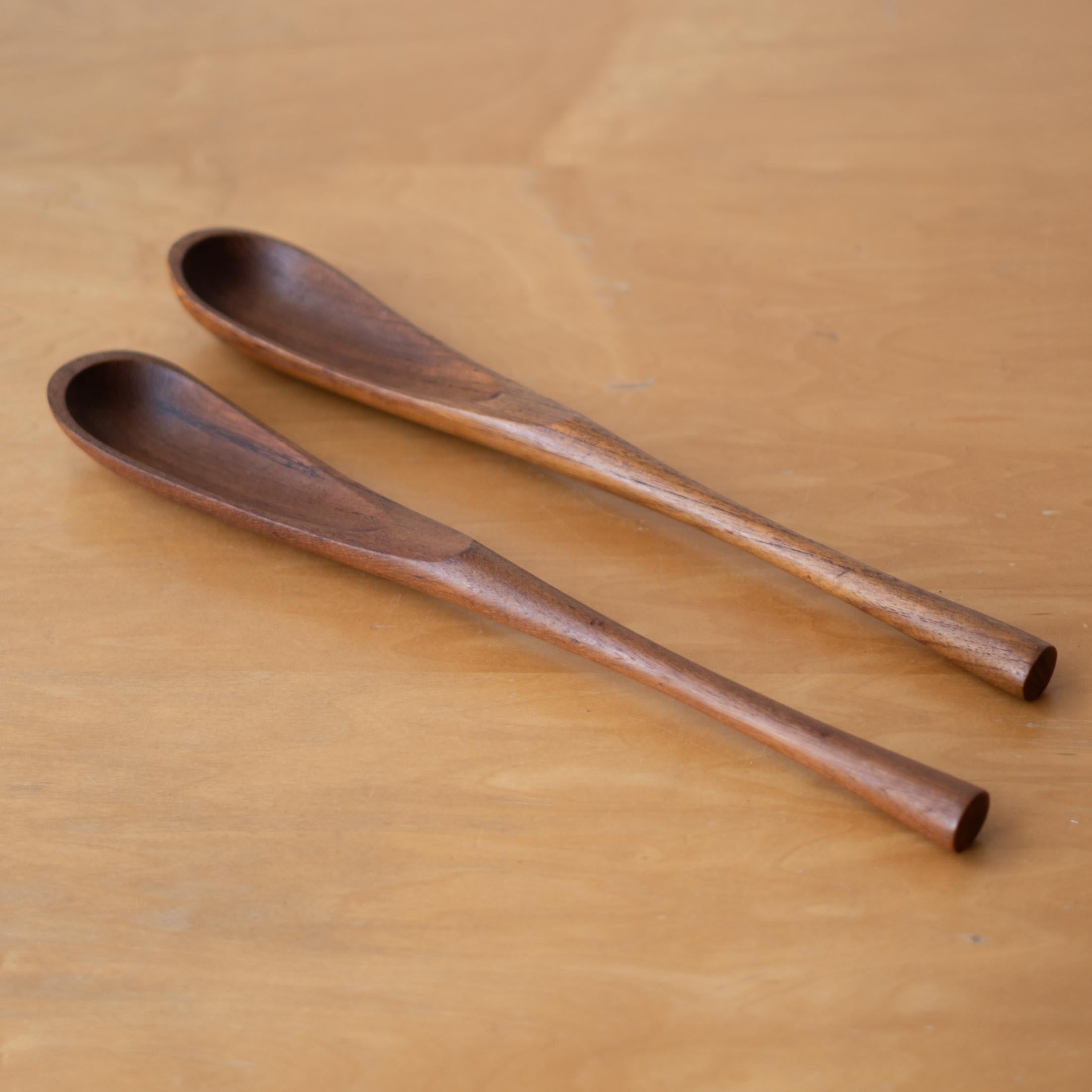 Pair of Solid Teak Salad Server Tongs by Jens Quistgaard for Dansk For Sale 2