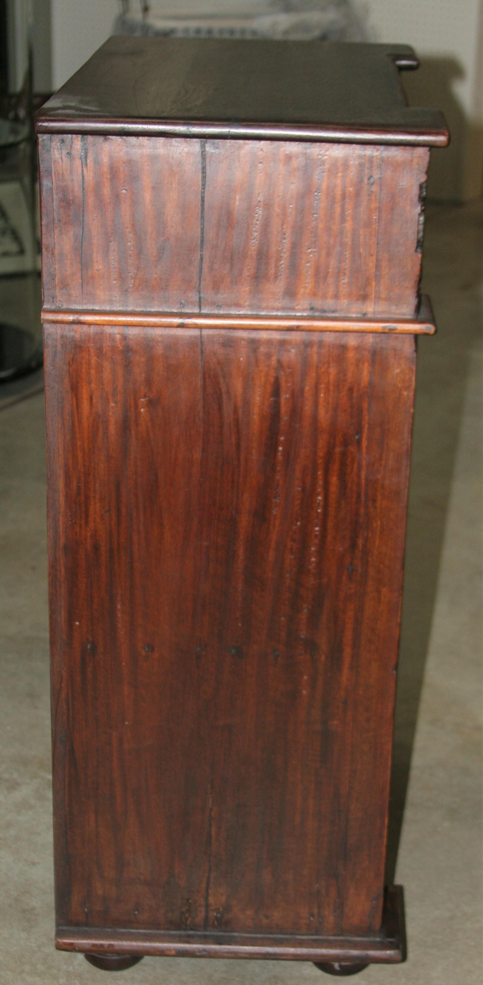 Pair of Solid Teak Wood Nightstands Using 1820s Heavily Fortified Doors For Sale 3