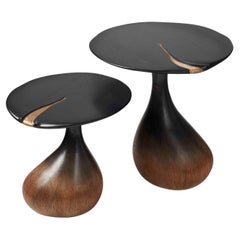 Pair of Solid tinted Oak Side Tables "Enchantées"  by Hoon Moreau