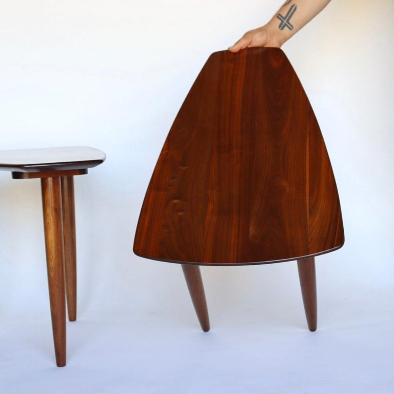 American Pair of Solid Walnut Prelude Side Tables by Ace Hi