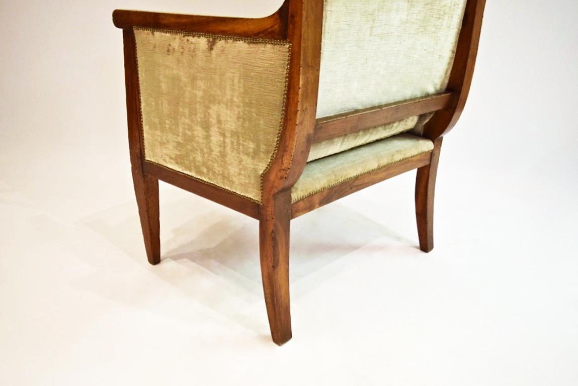 Pair of Solid Wood Armchairs in Embroidered Velvet, France Circa 1915 5