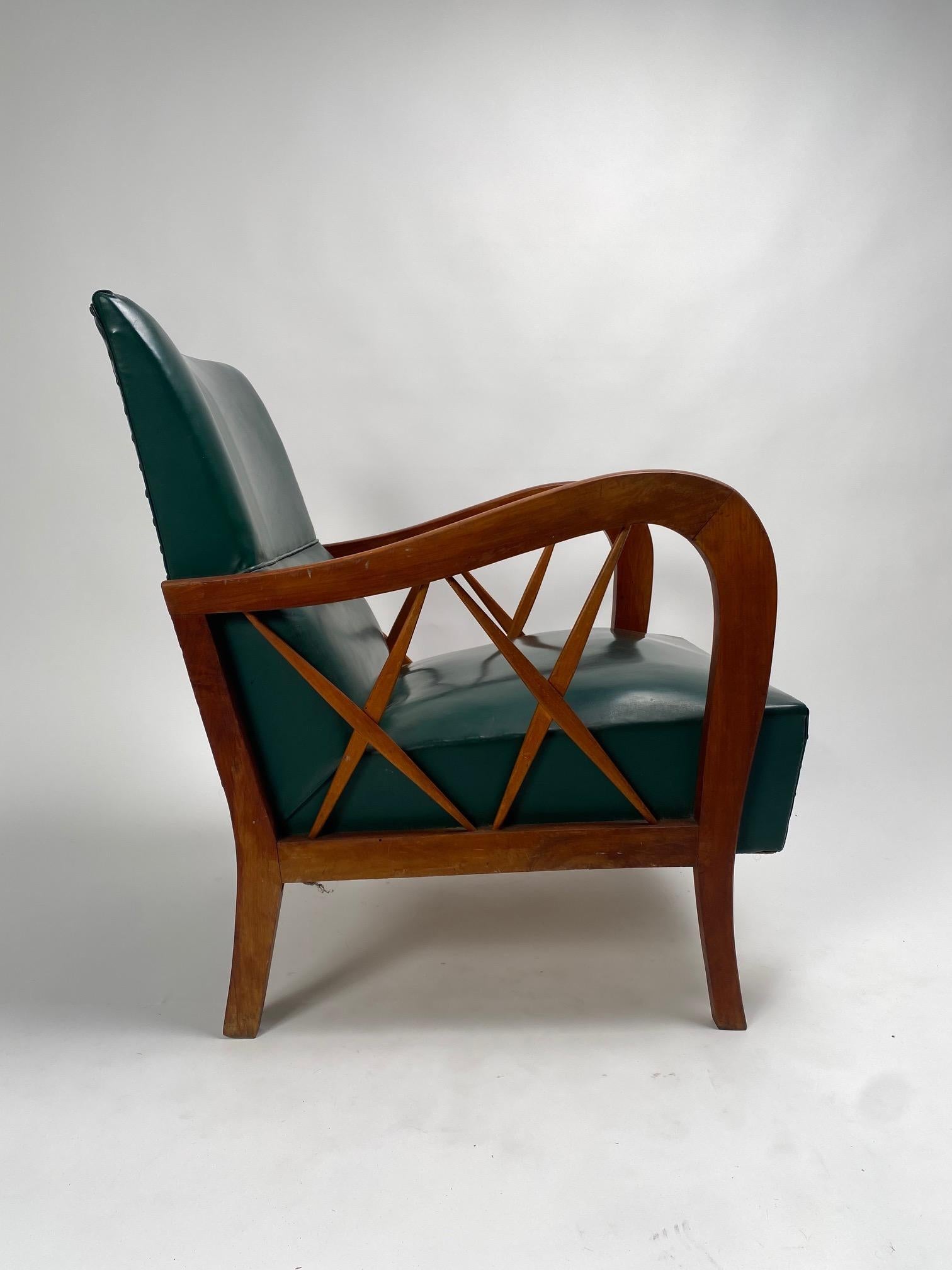 Pair of solid wood armchairs,  Paolo Buffa (Attr.), Italy 1950s (Customizable) For Sale 3