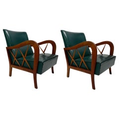 Paire de fauteuils en bois massif,  Paolo Buffa (Attr.), Italie années 1950 (Personnalisable)