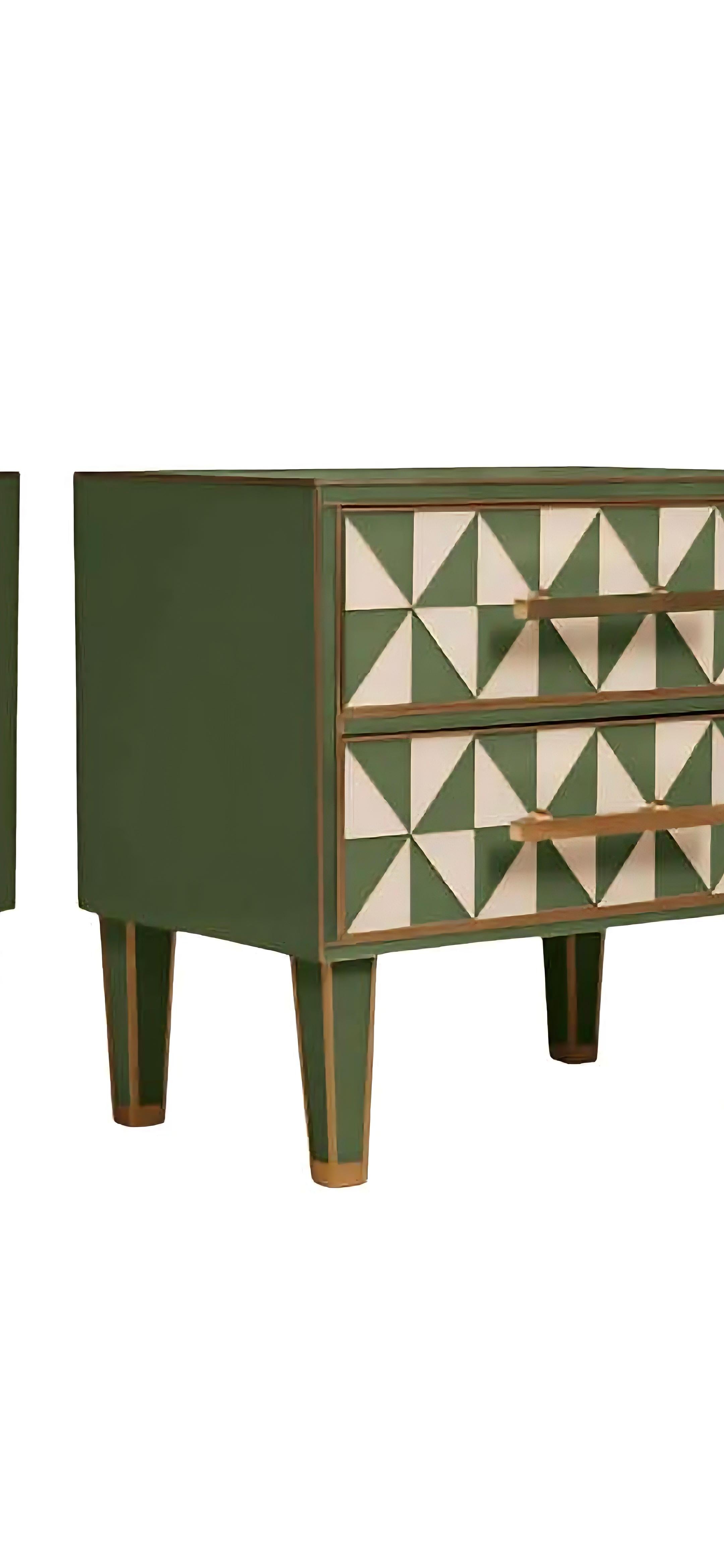 Ottone Pair of Solid Wood Bedside Table Murano Glass  Italy Handmade Justfurnituress in vendita