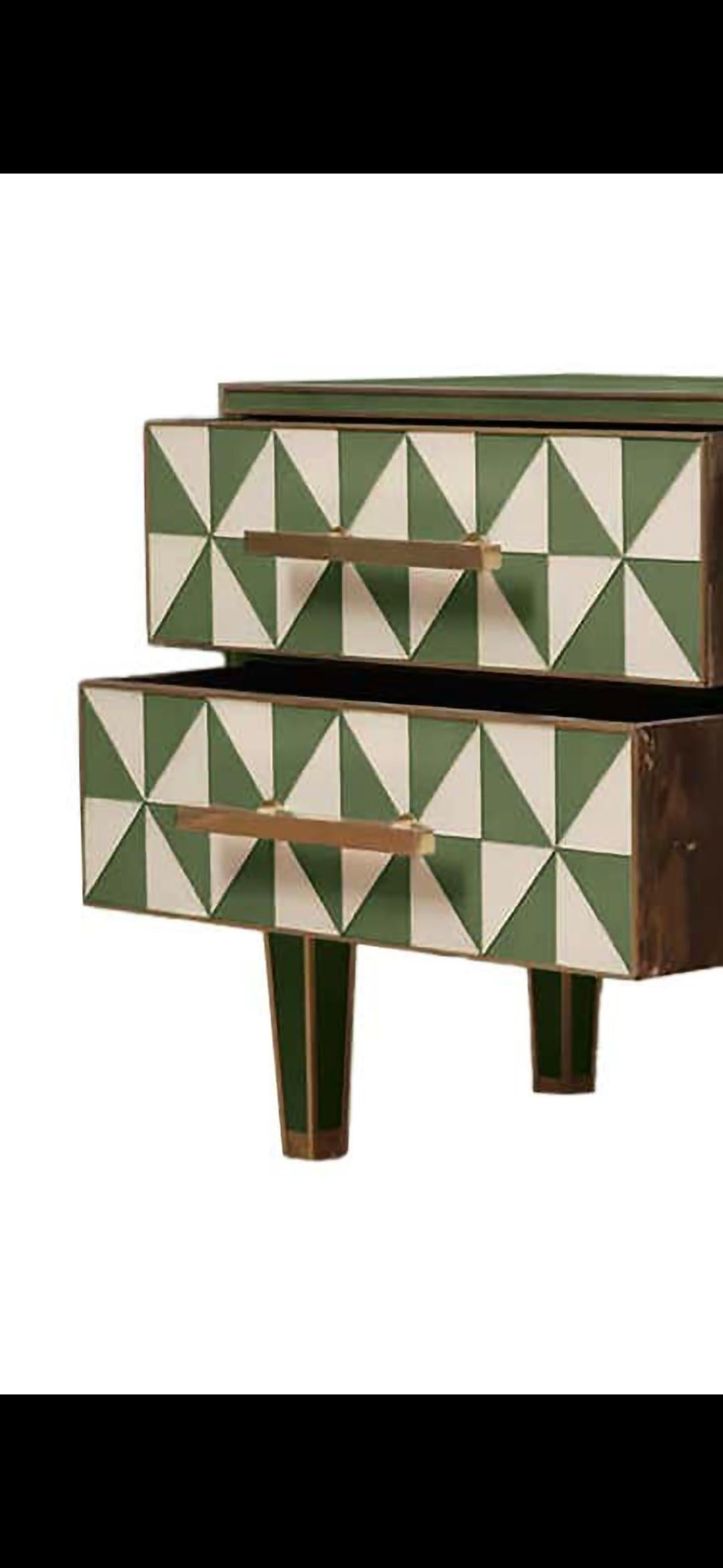 Pair of Solid Wood Bedside Table Murano Glass  Italy Handmade Justfurnituress in vendita 1