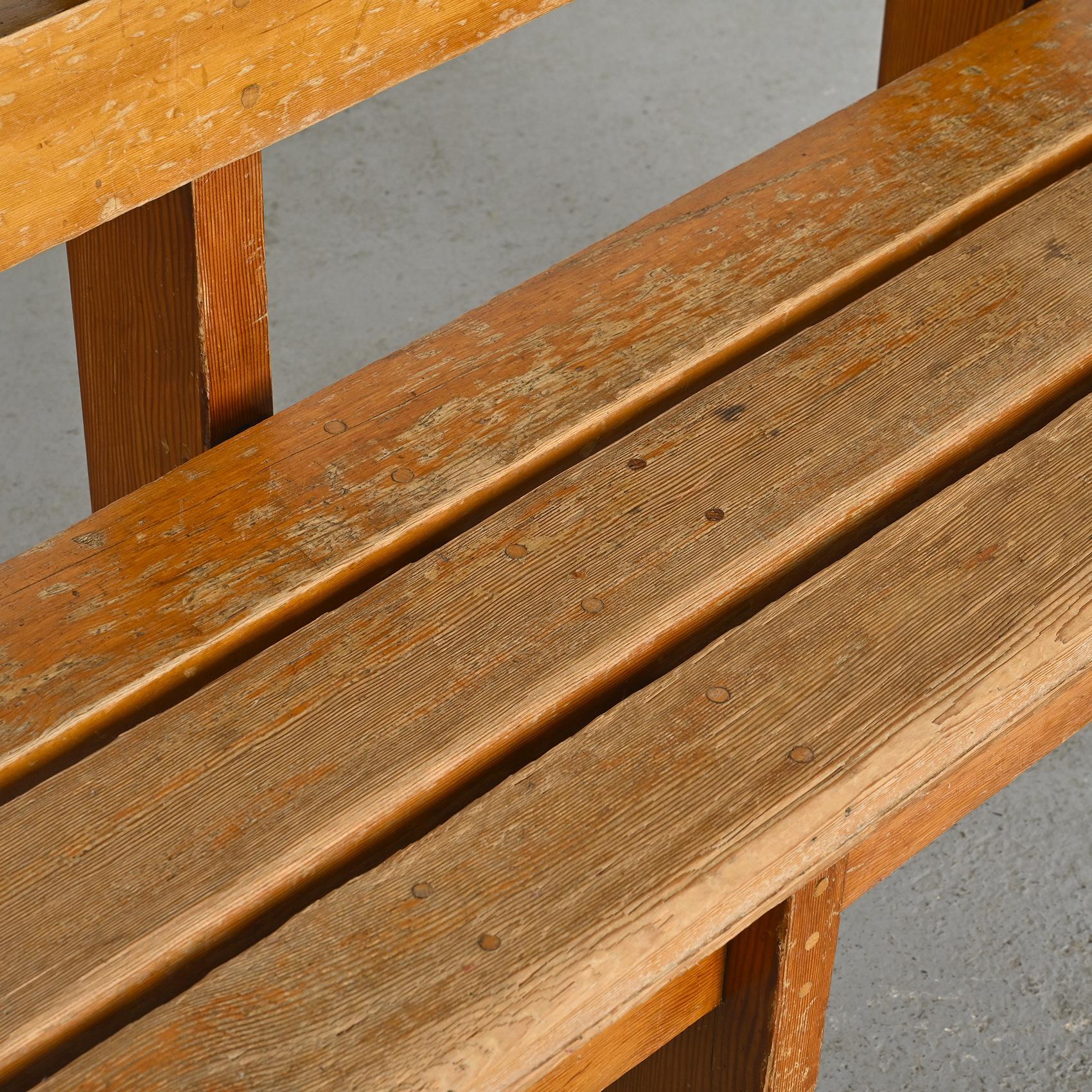Pair of Solid Wood Benches by Christian Durupt, Courchevel, circa 1960 For Sale 7