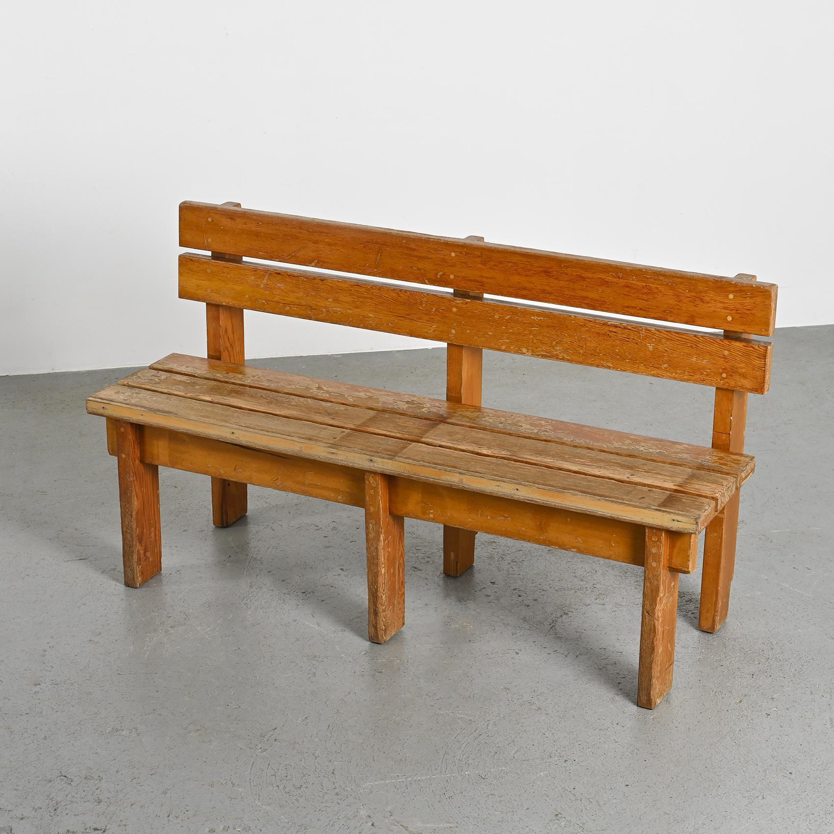 Pair of Solid Wood Benches by Christian Durupt, Courchevel, circa 1960 For Sale 9