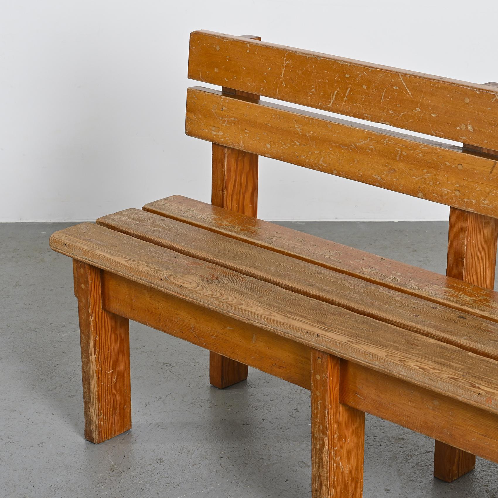 Pair of Solid Wood Benches by Christian Durupt, Courchevel, circa 1960 For Sale 2