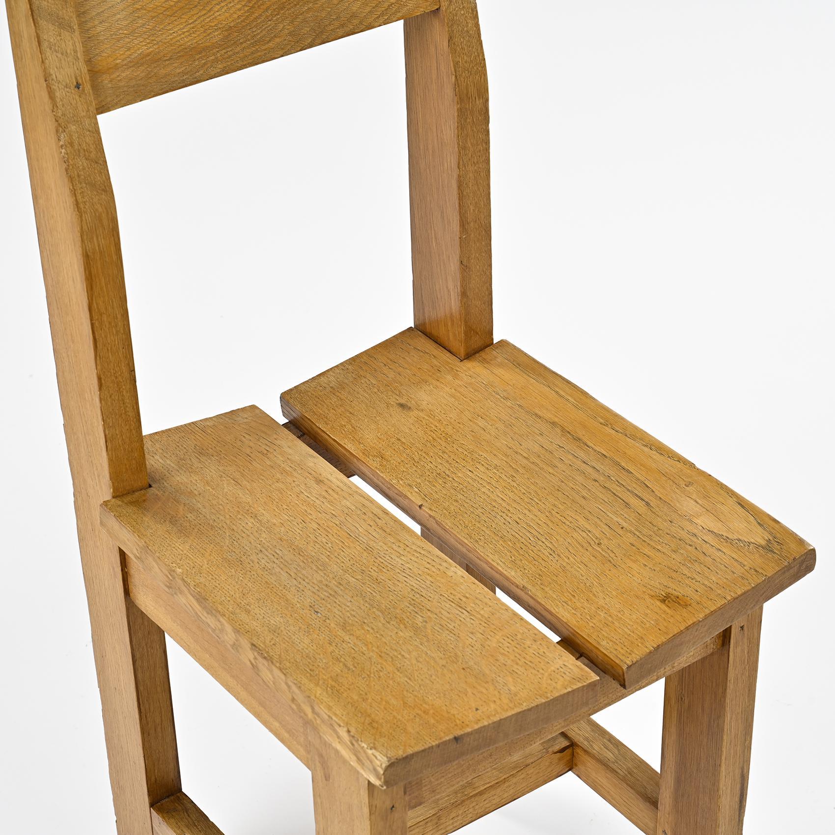 Pair of solid wood chairs, La Plagne circa 1960 In Good Condition For Sale In VILLEURBANNE, FR