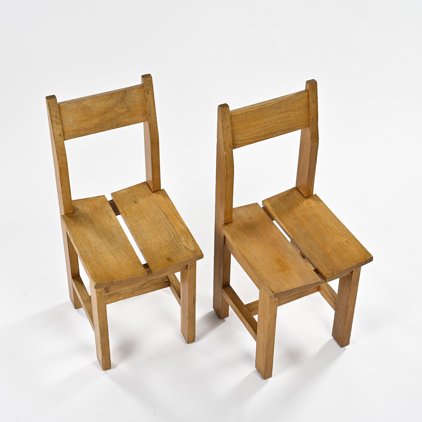 Pair of solid wood chairs, La Plagne circa 1960 For Sale 3
