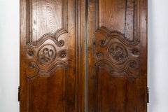Pair of Solid Wood Cupboard Doors, 19th Century, Napoleon III Period.